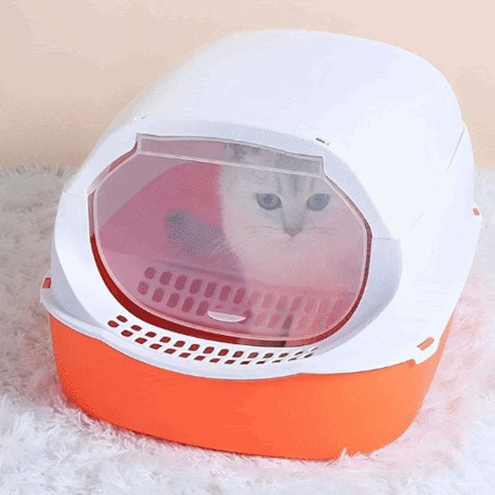 Bac à litière à sable semi - fermé pour chat - universmiaou