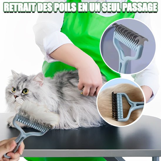 Brosse démêlante de poils morts pour chats - universmiaou
