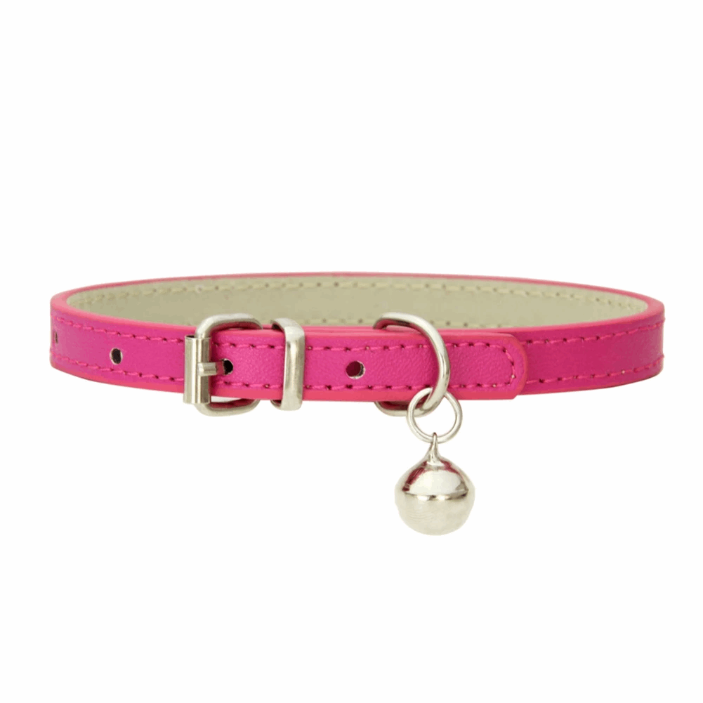 Collier de chat avec cloche en cuir - universmiaou
