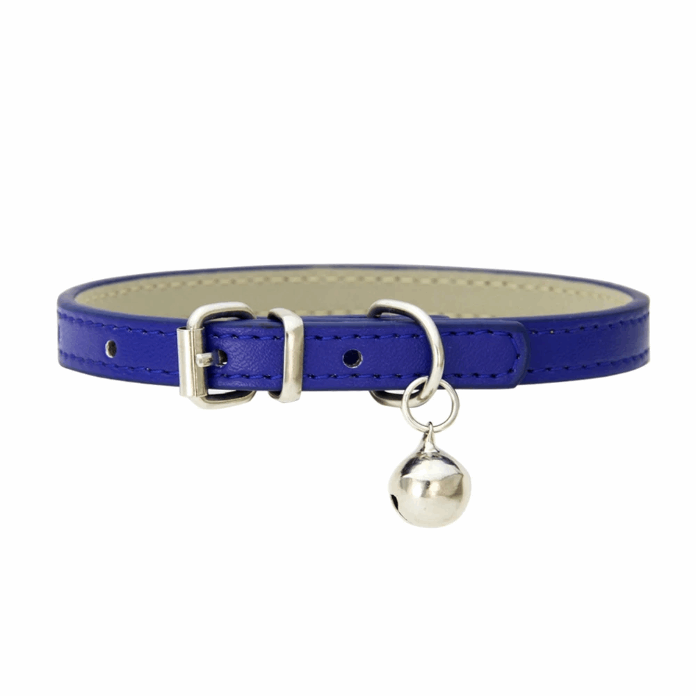 Collier de chat avec cloche en cuir - universmiaou
