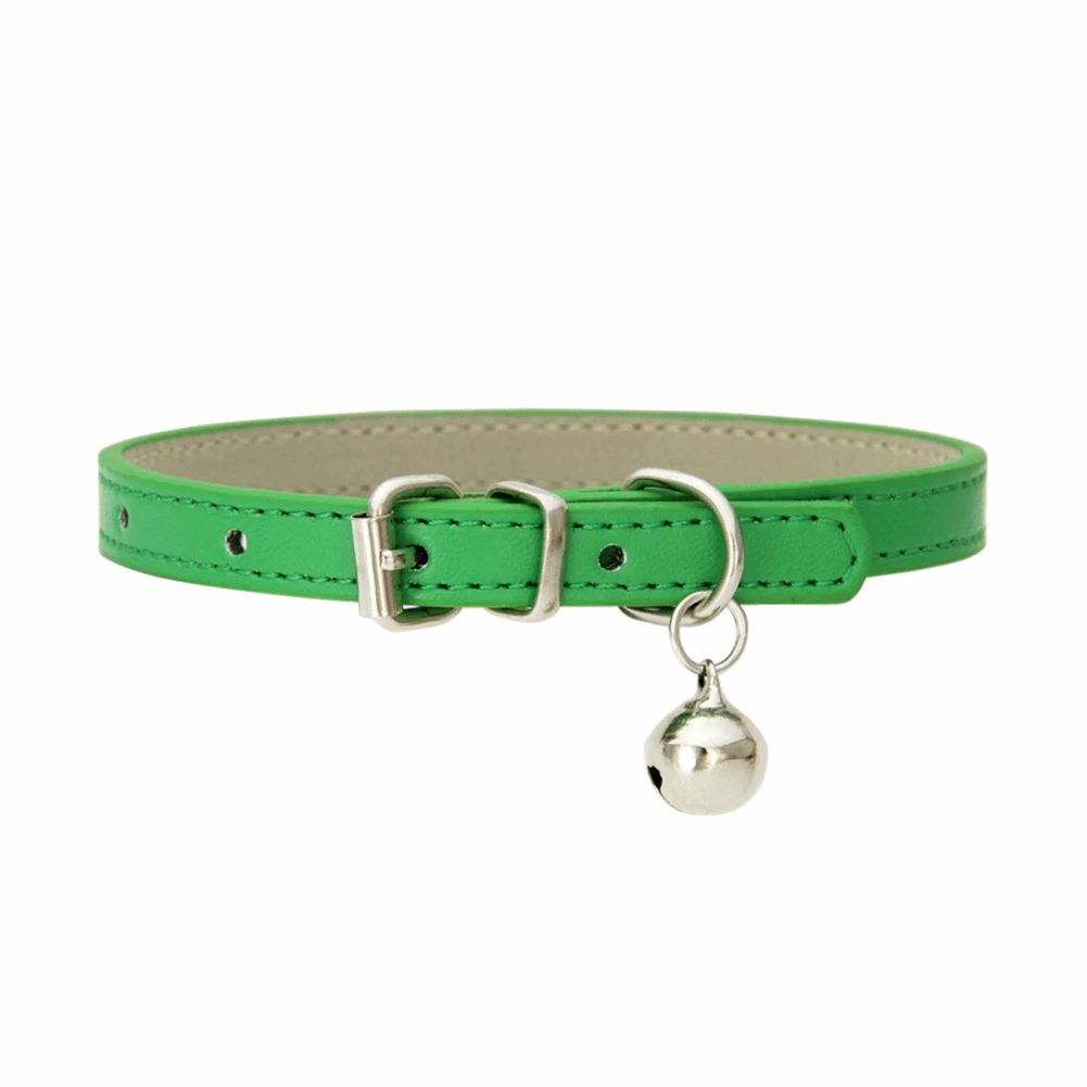 Collier de chat avec cloche en cuir - universmiaou