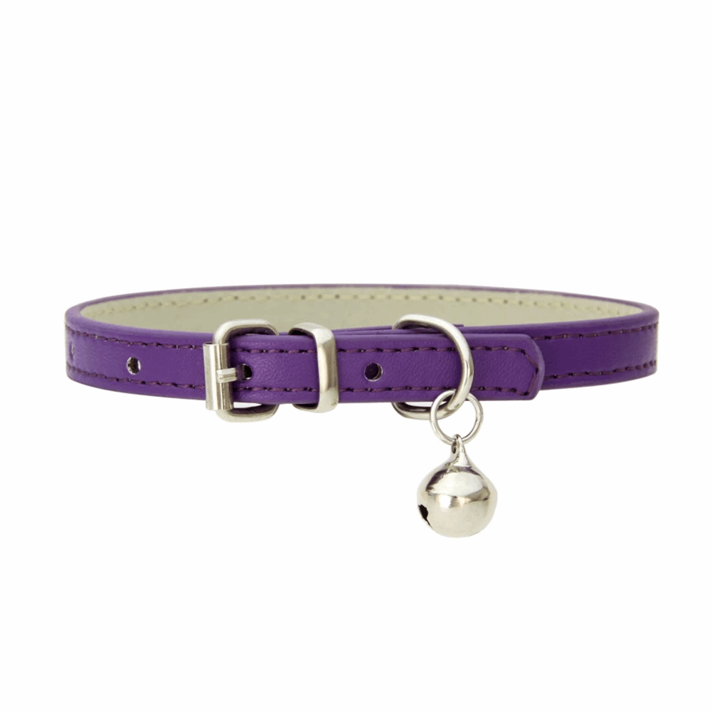 Collier de chat avec cloche en cuir - universmiaou