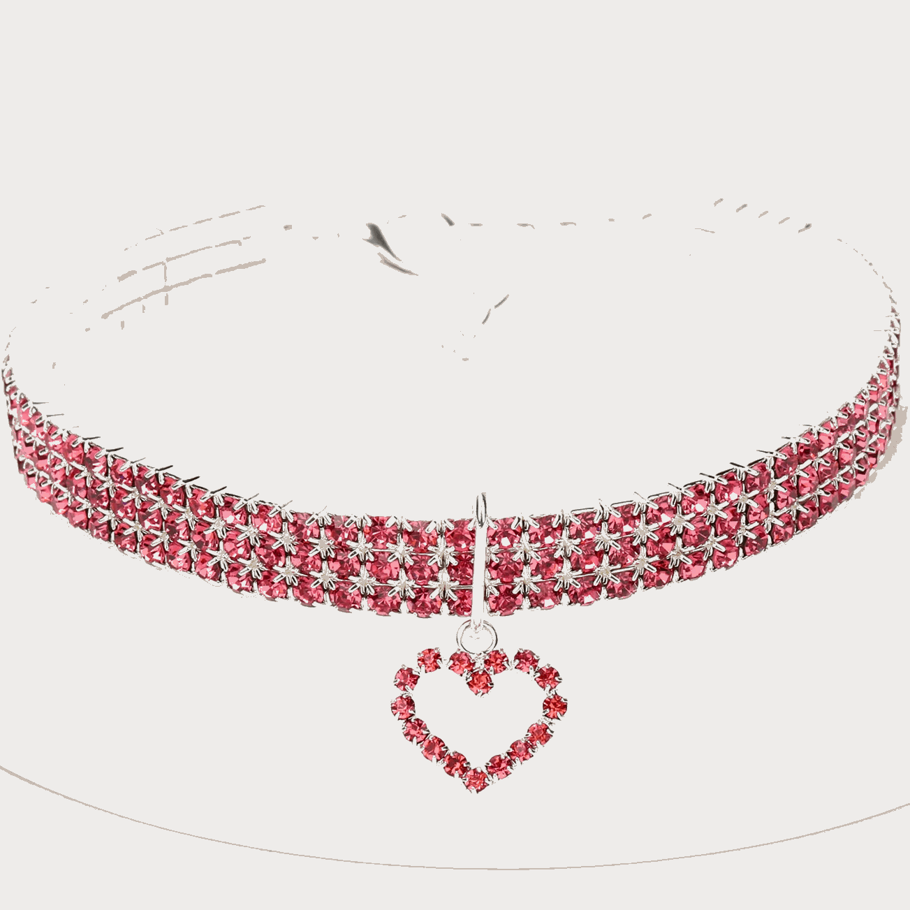 Collier pour chat en strass avec cœur - universmiaou