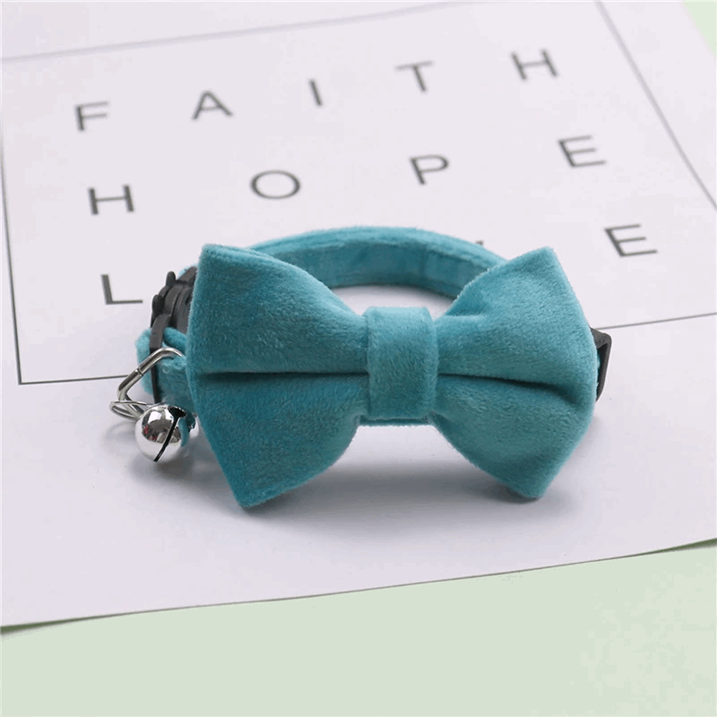 Collier velours en nœud pour chat - universmiaou