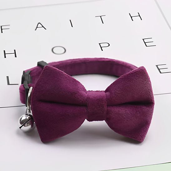 Collier velours en nœud pour chat - universmiaou