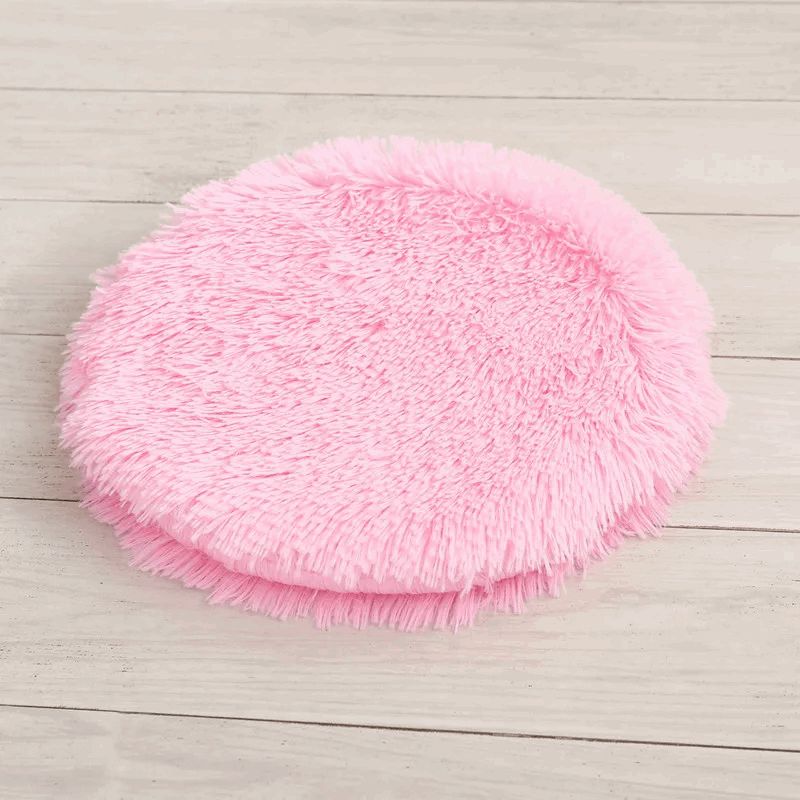 Coussin rond en peluche pour chat - universmiaou