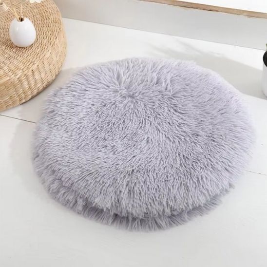 Coussin rond en peluche pour chat - universmiaou