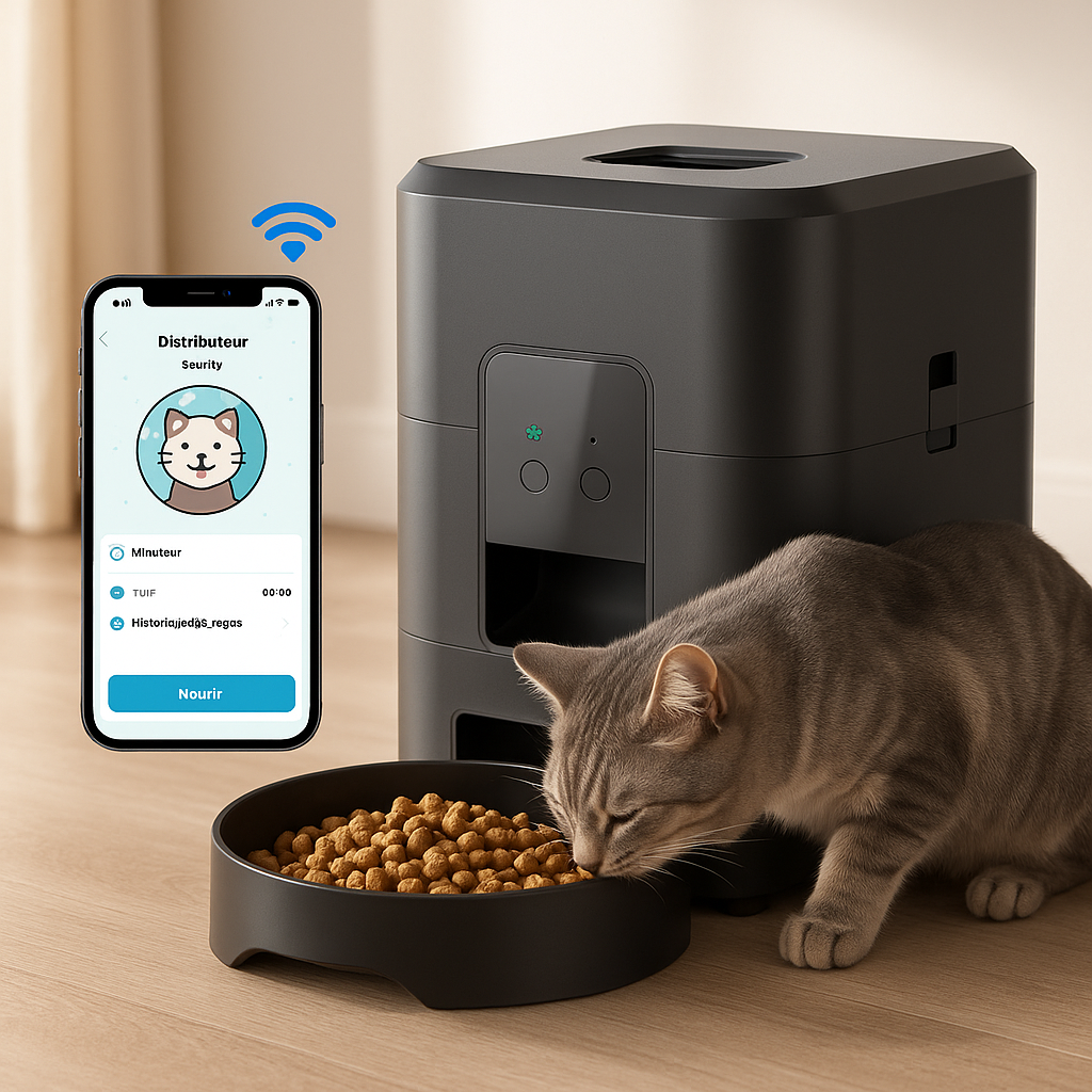 Distributeur de croquettes pour chat