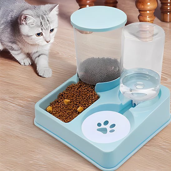 distributeur d'eau et de croquettes automatique pour chat - universmiaou