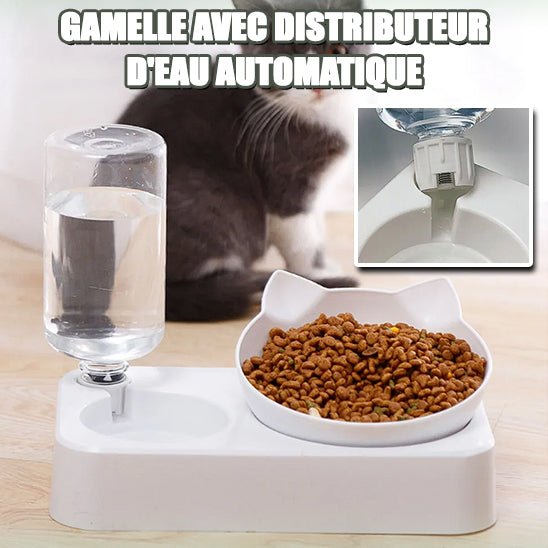 Gamelle avec distributeur d'eau pour chat - universmiaou