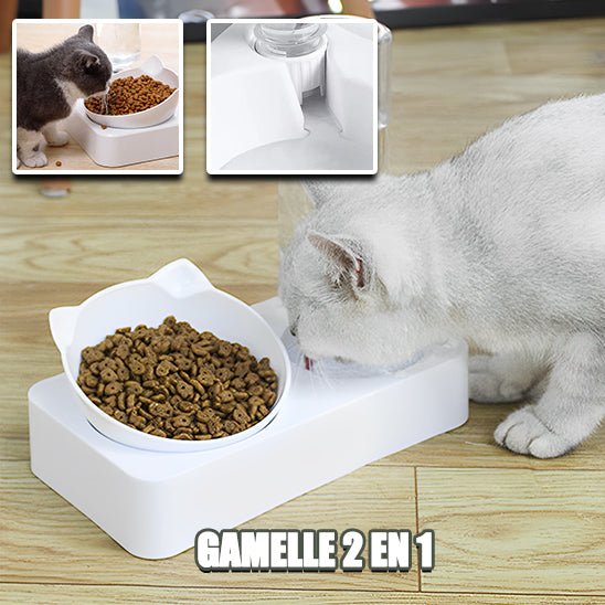 Gamelle avec distributeur d'eau pour chat - universmiaou