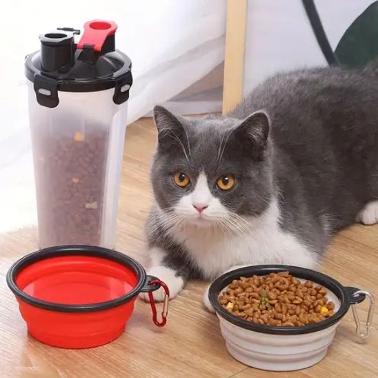 Gamelle de voyage pliable pour chat - universmiaou
