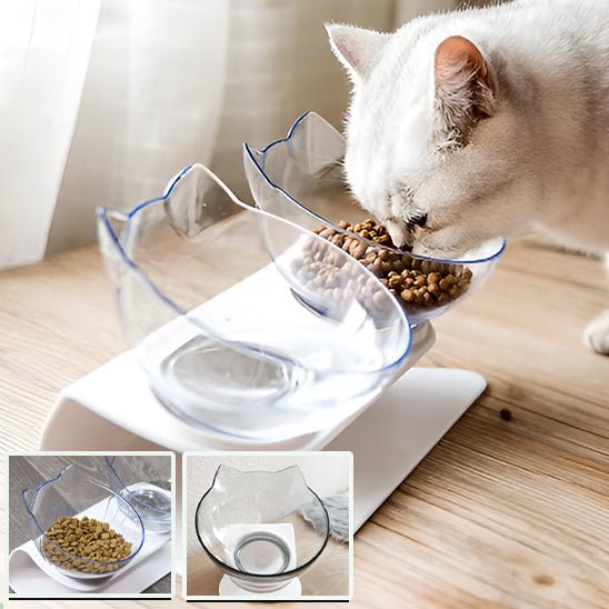 Gamelle transparente inclinable pour chat - universmiaou