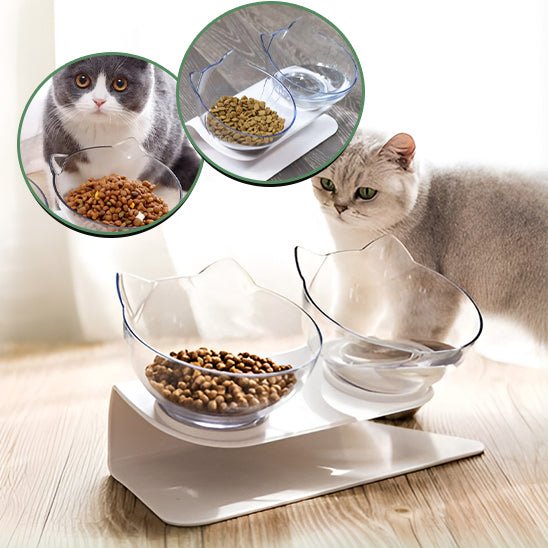 Gamelle transparente inclinable pour chat - universmiaou