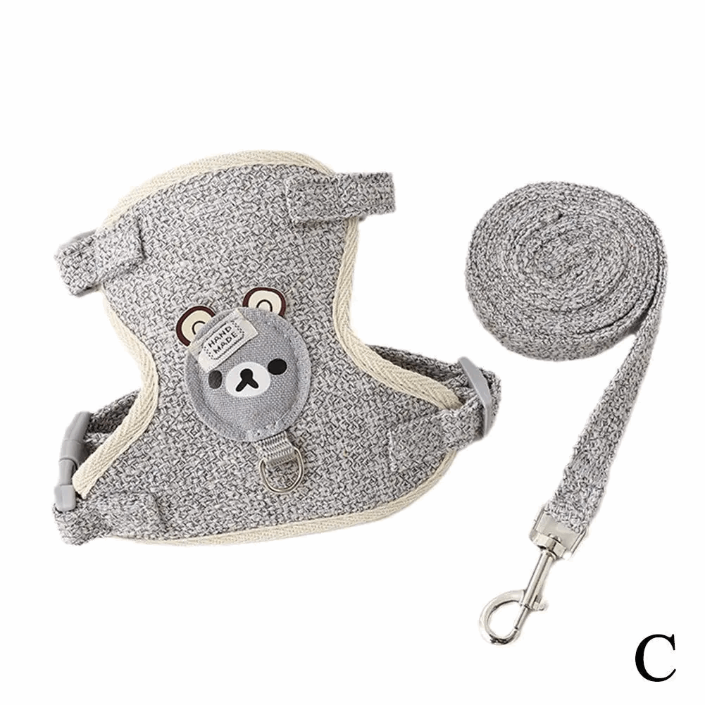 Harnais pour chaton avec motif de lapin - universmiaou