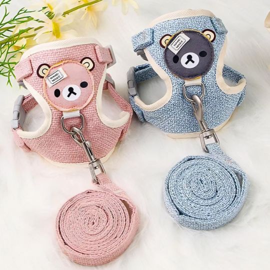 Harnais pour chaton avec motif de lapin - universmiaou