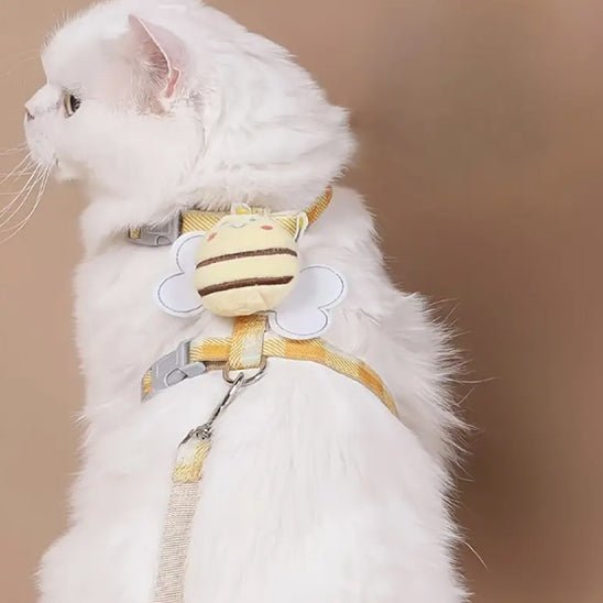 Harnais réglable pour chat avec motif d'abeille - universmiaou