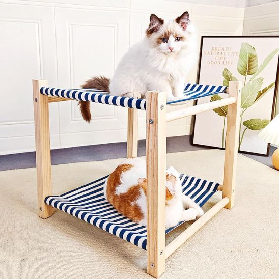Lit hamac pour chat avec structure en bois - universmiaou