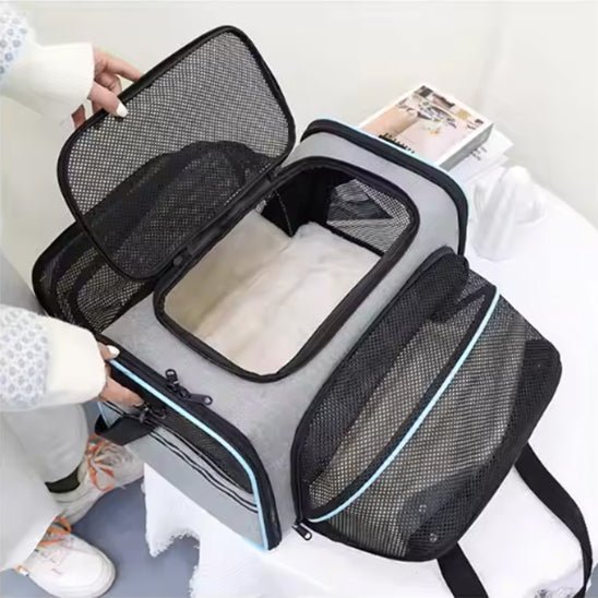 Sac de transport respirant et extensible pour chat - universmiaou