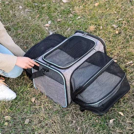Sac de transport respirant et extensible pour chat - universmiaou